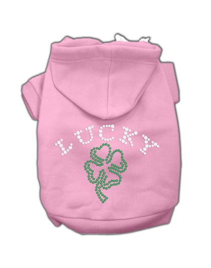 Four Leaf Clover Outline Hoodies Pink L