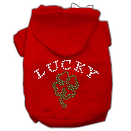 Four Leaf Clover Outline Hoodies Red L