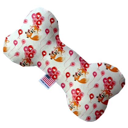 Fox Balloons 10 inch Canvas Bone Dog Toy