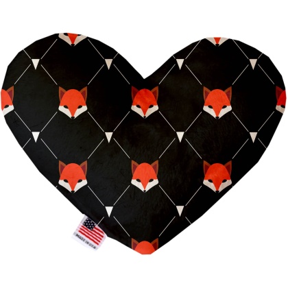 Fox Plaid 6 Inch Canvas Heart Dog Toy