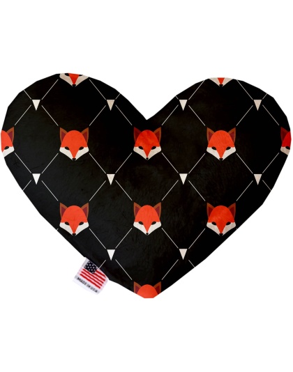 Fox Plaid 6 Inch Canvas Heart Dog Toy