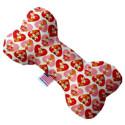 Foxy Love 10 inch Canvas Bone Dog Toy