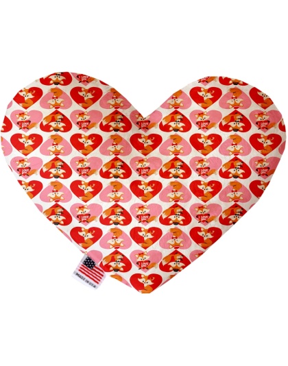 Foxy Love 6 inch Canvas Heart Dog Toy