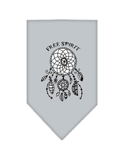 Free Spirit Screen Print Bandana Grey Large