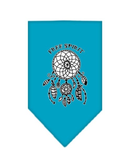 Free Spirit Screen Print Bandana Turquoise Large