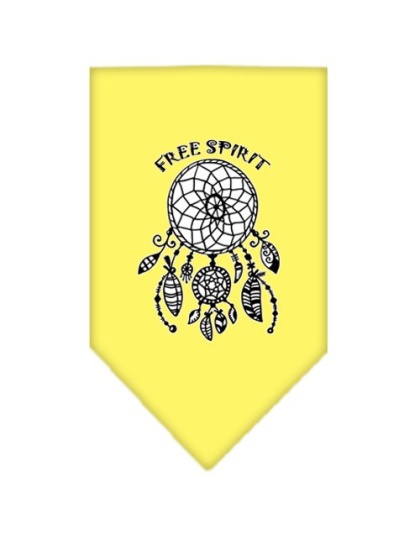 Free Spirit Screen Print Bandana Yellow Large