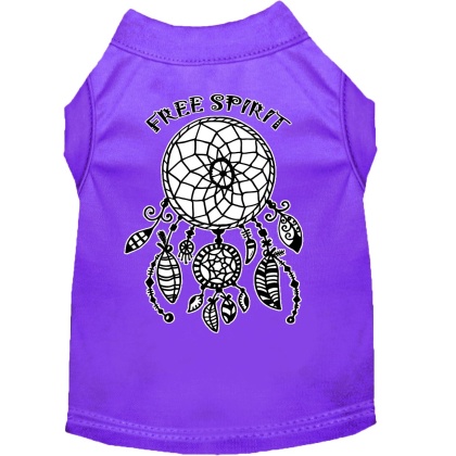 Free Spirit Screen Print Dog Shirt Purple Lg