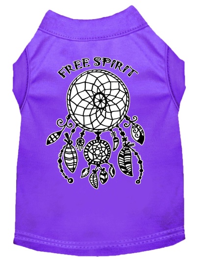 Free Spirit Screen Print Dog Shirt Purple Lg