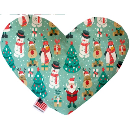 Frosty and Friends 6 Inch Canvas Heart Dog Toy