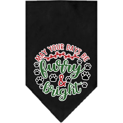 Furry and Bright Screen Print Bandana Black Size Small