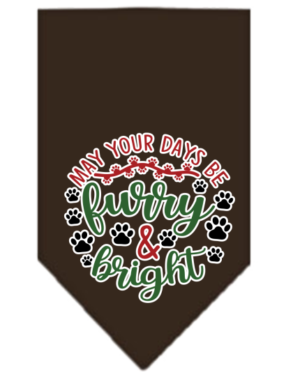 Furry and Bright Screen Print Bandana Cocoa Size Small