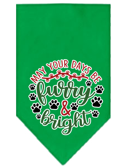 Furry and Bright Screen Print Bandana Emerald Green Size Small