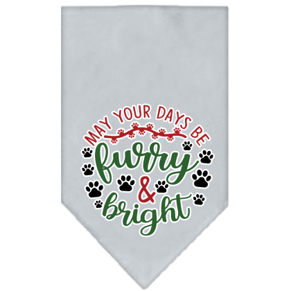 Furry and Bright Screen Print Bandana Grey Size Small