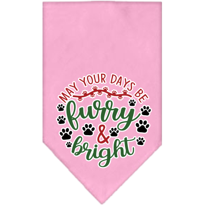 Furry and Bright Screen Print Bandana Light Pink Size Small