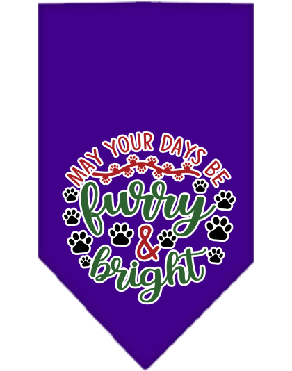 Furry and Bright Screen Print Bandana Purple Size Small
