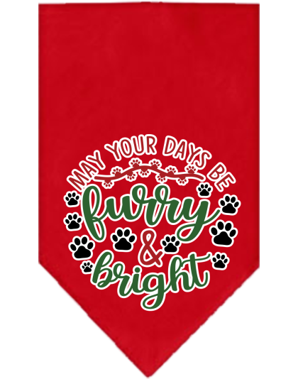 Furry and Bright Screen Print Bandana Red Size Small