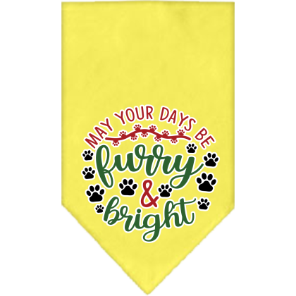 Furry and Bright Screen Print Bandana Yellow Size Small