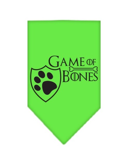 Game of Bones Screen Print Bandana Lime Green Large