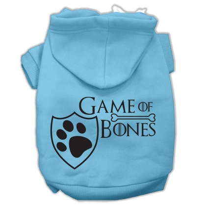 Game of Bones Screenprint Dog Hoodie Baby Blue L