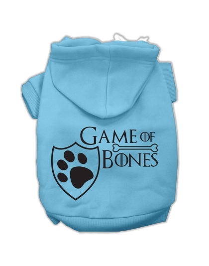 Game of Bones Screenprint Dog Hoodie Baby Blue L