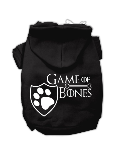 Game of Bones Screenprint Dog Hoodie Black L