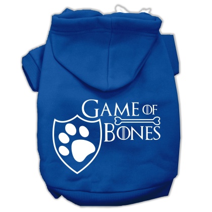 Game of Bones Screenprint Dog Hoodie Blue L