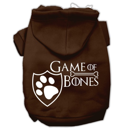 Game of Bones Screenprint Dog Hoodie Brown L