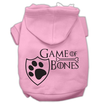 Game of Bones Screenprint Dog Hoodie Light Pink L