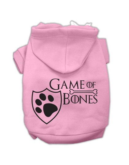 Game of Bones Screenprint Dog Hoodie Light Pink L