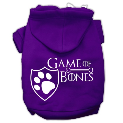 Game of Bones Screenprint Dog Hoodie Purple L