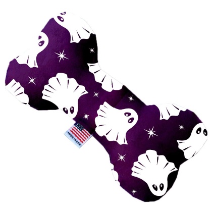 Ghosts on Purple 10 Inch Canvas Bone Dog Toy