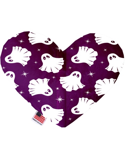 Ghosts on Purple 6 Inch Canvas Heart Dog Toy