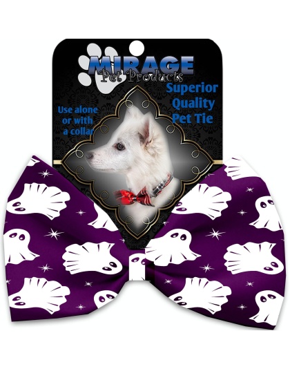 Ghosts on Purple Pet Bow Tie