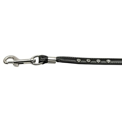 Glossy Patent Step In Harness Black 3/8 Match-Jwl Leash Silver Hrdw
