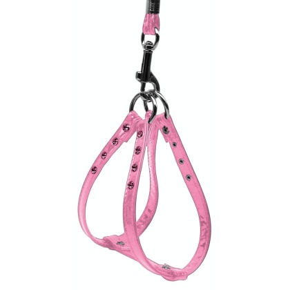 Glossy Patent Step In Harness Pink 10