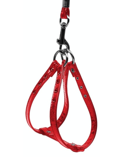 Glossy Patent Step In Harness Red 10