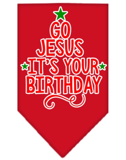 Go Jesus Screen Print Bandana Red Large