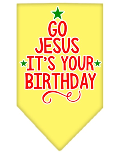 Go Jesus Screen Print Bandana Yellow Large