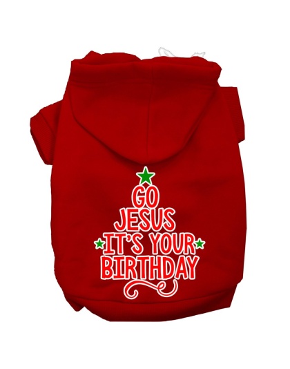 Go Jesus Screen Print Dog Hoodie Red L