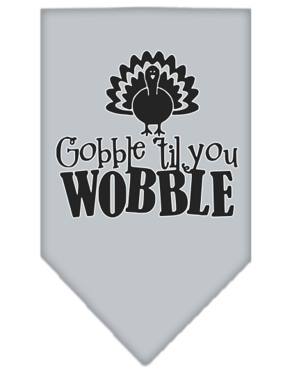 Gobble til You Wobble Screen Print Bandana Grey Large