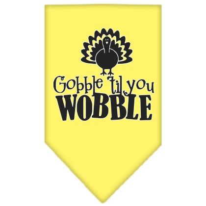 Gobble til You Wobble Screen Print Bandana Yellow Large