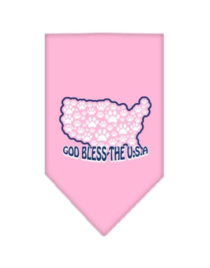 God Bless USA Screen Print Bandana Light Pink Large