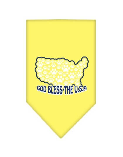 God Bless USA Screen Print Bandana Yellow Large