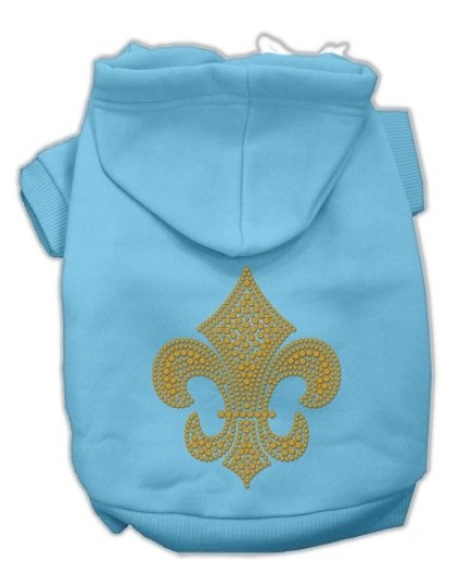 Gold Fleur De Lis Hoodie Baby Blue L