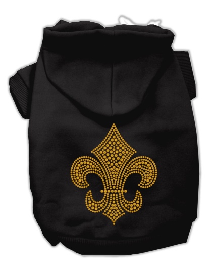 Gold Fleur De Lis Hoodie Black L