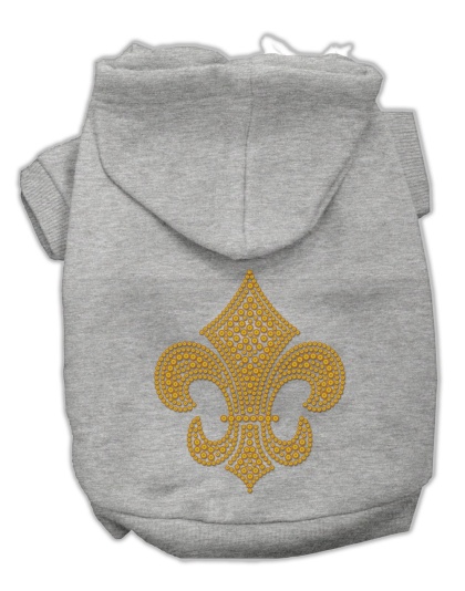 Gold Fleur De Lis Hoodie Grey L