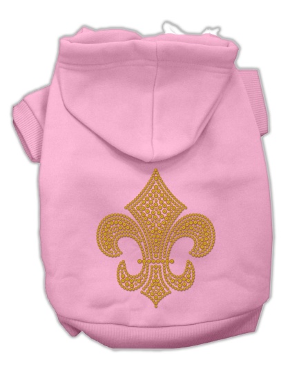 Gold Fleur De Lis Hoodie Pink L