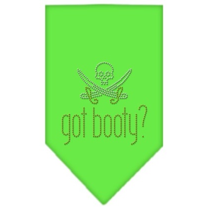 Got Booty Rhinestone Bandana Lime Green Large