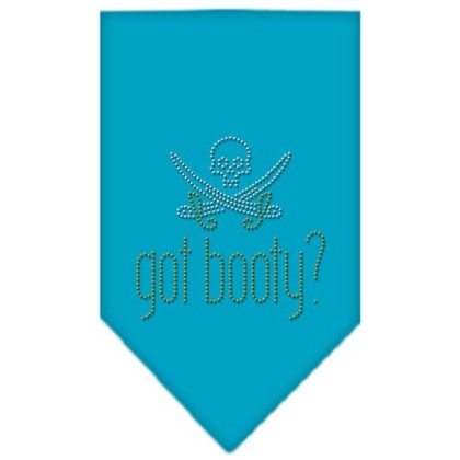 Got Booty Rhinestone Bandana Turquoise Large