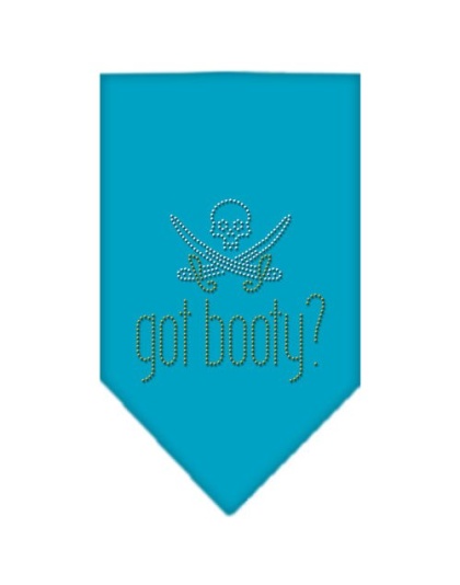 Got Booty Rhinestone Bandana Turquoise Large